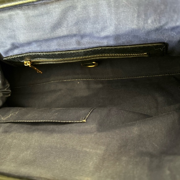 Marc Jacobs Authentic Smooth Leather Black/Tan Contrast Trim Safety Pin Bag - Picture 12 of 15